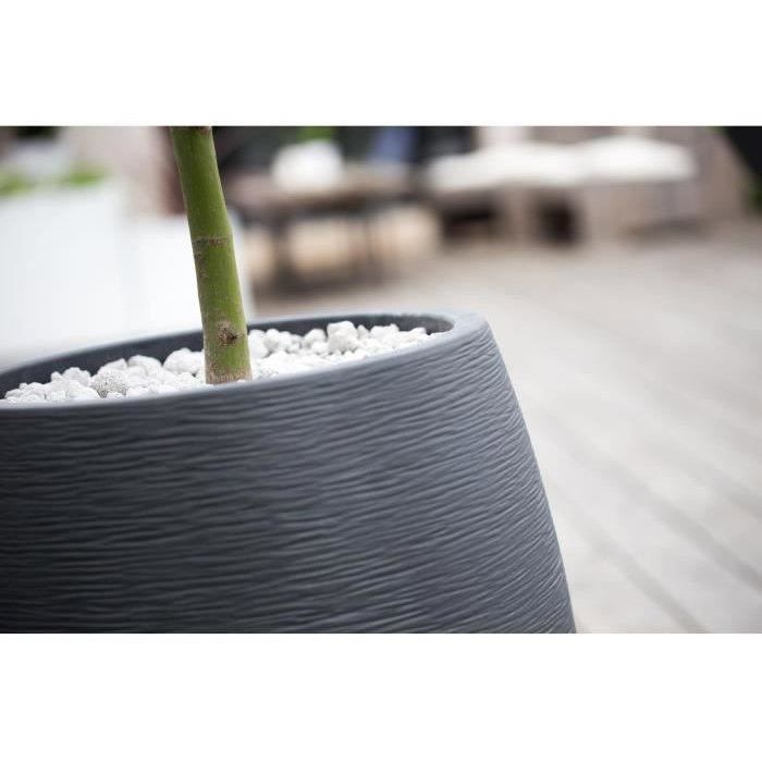 Maceta redonda con forma de huevo Ø 50cm - EDA - Grafito - 53 L - Ø 50 x H. 53 cm - Gris antracita