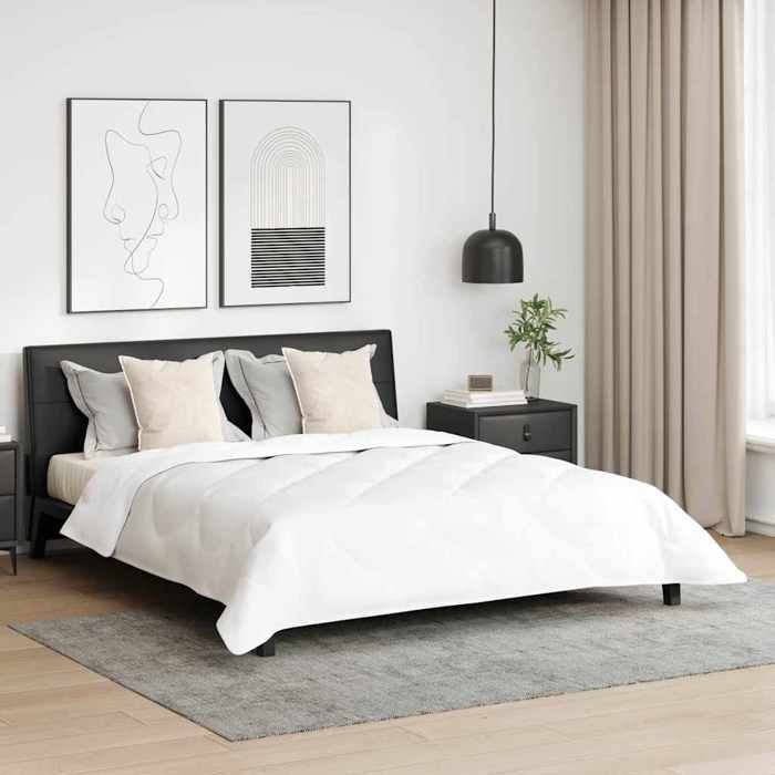 vidaXL Juego de edredón de invierno con almohada, 3 piezas, microfibra blanca, juego de edredón para dormitorio, edredón ligero 3377852