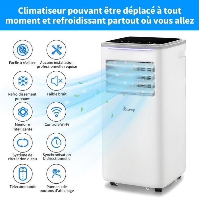 Condizionatore d'aria portatile ALIGHTUP da 10000 BTU - Timer e WiFi - Telecomando