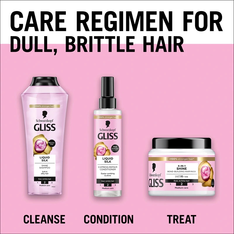 Schwarzkopf Gliss Liquid Silk balzam brez izpiranja za krepitev las in dodajanje sijaja