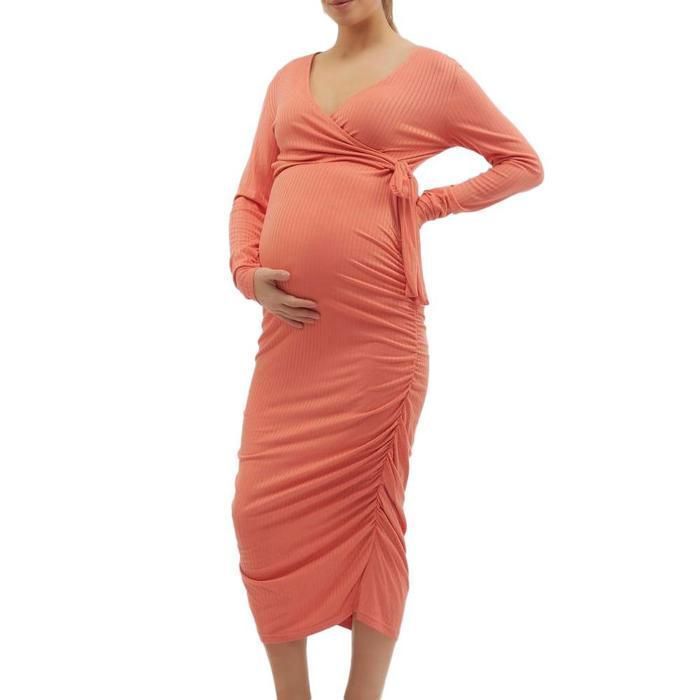 Coral Nursing Dress for Women, Mamalicious Trinity