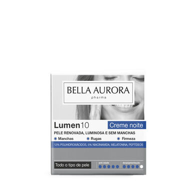 Bella Aurora Nachtcrème tegen donkere vlekken Lumen 10 Verhelderende Anti-Aging Gezichtscrème. 50 ml
