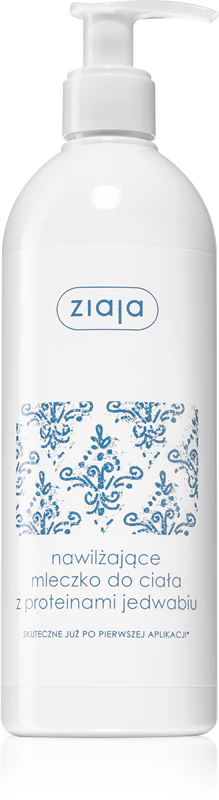Leite corporal hidratante Ziaja Silk com proteínas da seda