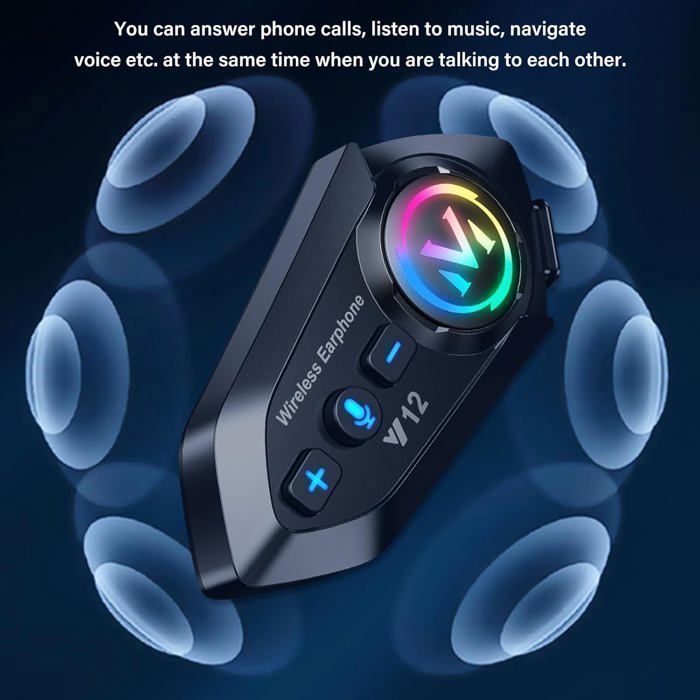 x Motorcycle Intercom Kit Bluetooth 5.4 Dual-Chip Audio-Multitasking Motorcycle Communication Systems, 500M Communication System