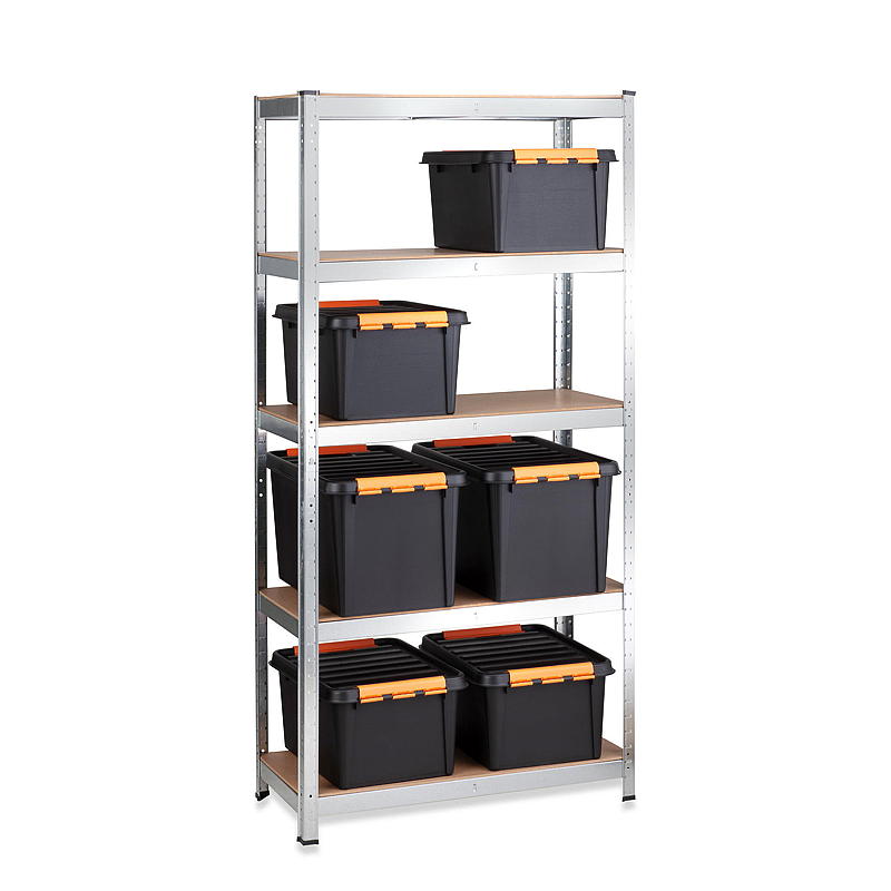 Bibliothèque Work Steel 180 x 90 x 40 cm, 5 étagères