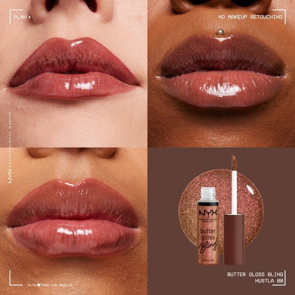 NYX Professional Makeup Butter Gloss sjajilo za usne Bling! 08 Hustla Butter Gloss sjajilo za usne 8 ml