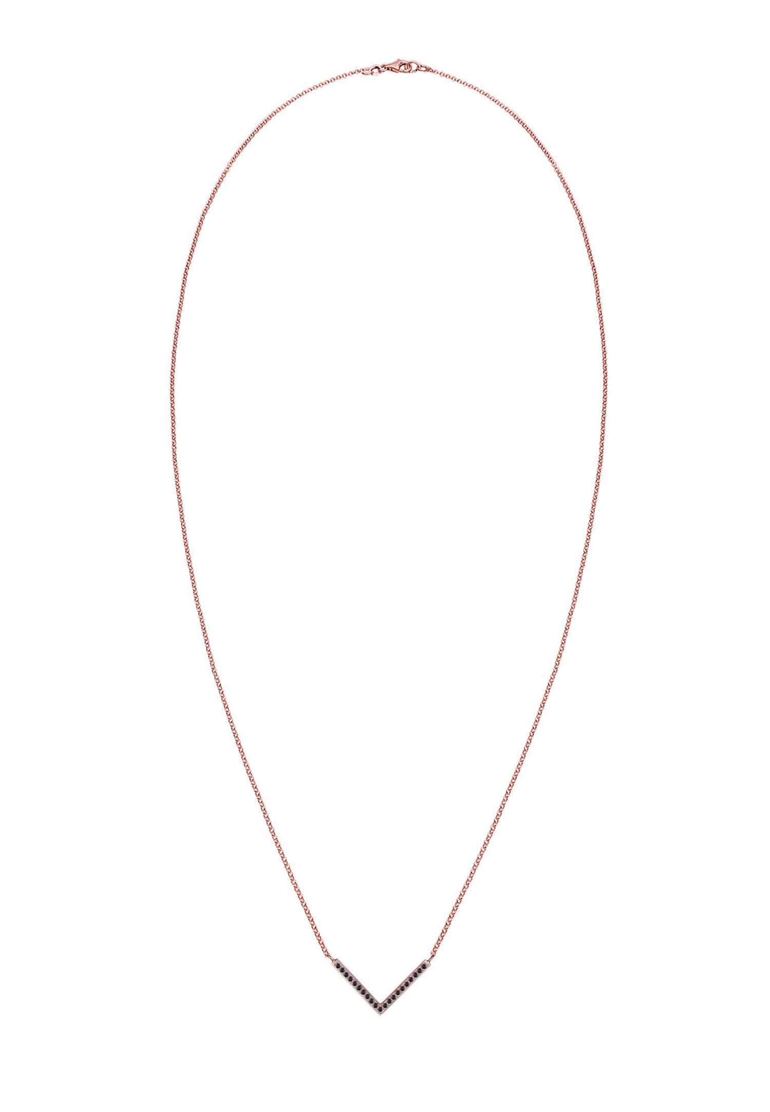 Elli Femmes V-chaîne avec cristaux en argent sterling 925 45 cm de long