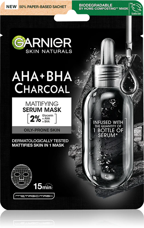 Garnier Pure Active Schwarze Stoffmaske mit Algenextrakt
