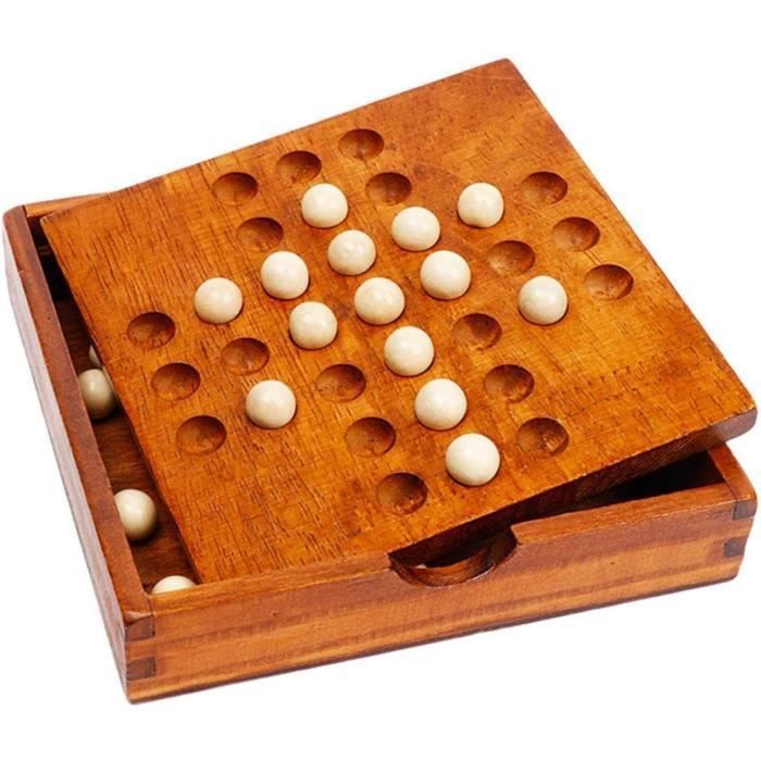 Jeu de société Solitaire en Bois - Classique - Cognitive Checkers - Couleur principale: Blanc
