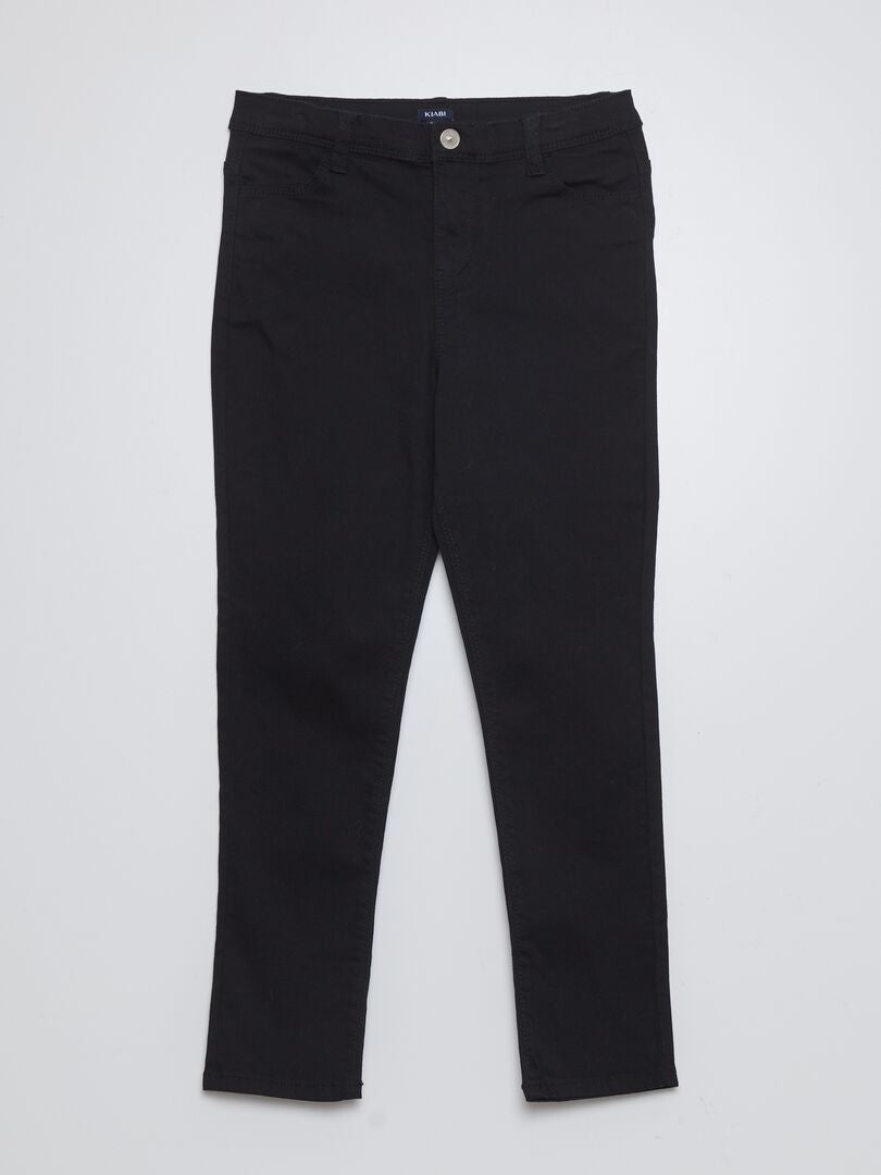 Calça jeans elástica - Ajuste mais confortável - Preta