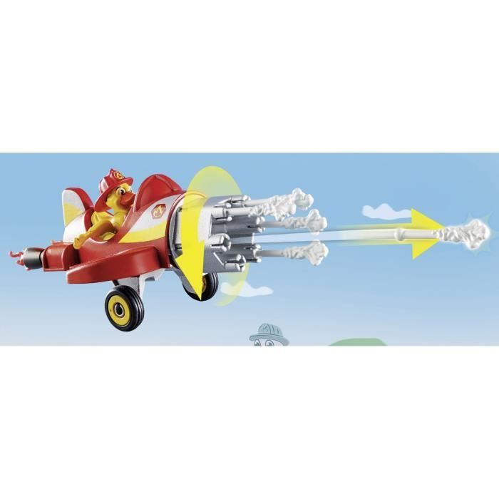 PLAYMOBIL - 70911 - DUCK ON CALL - Fire truck with extendable ladder and detachable airplane