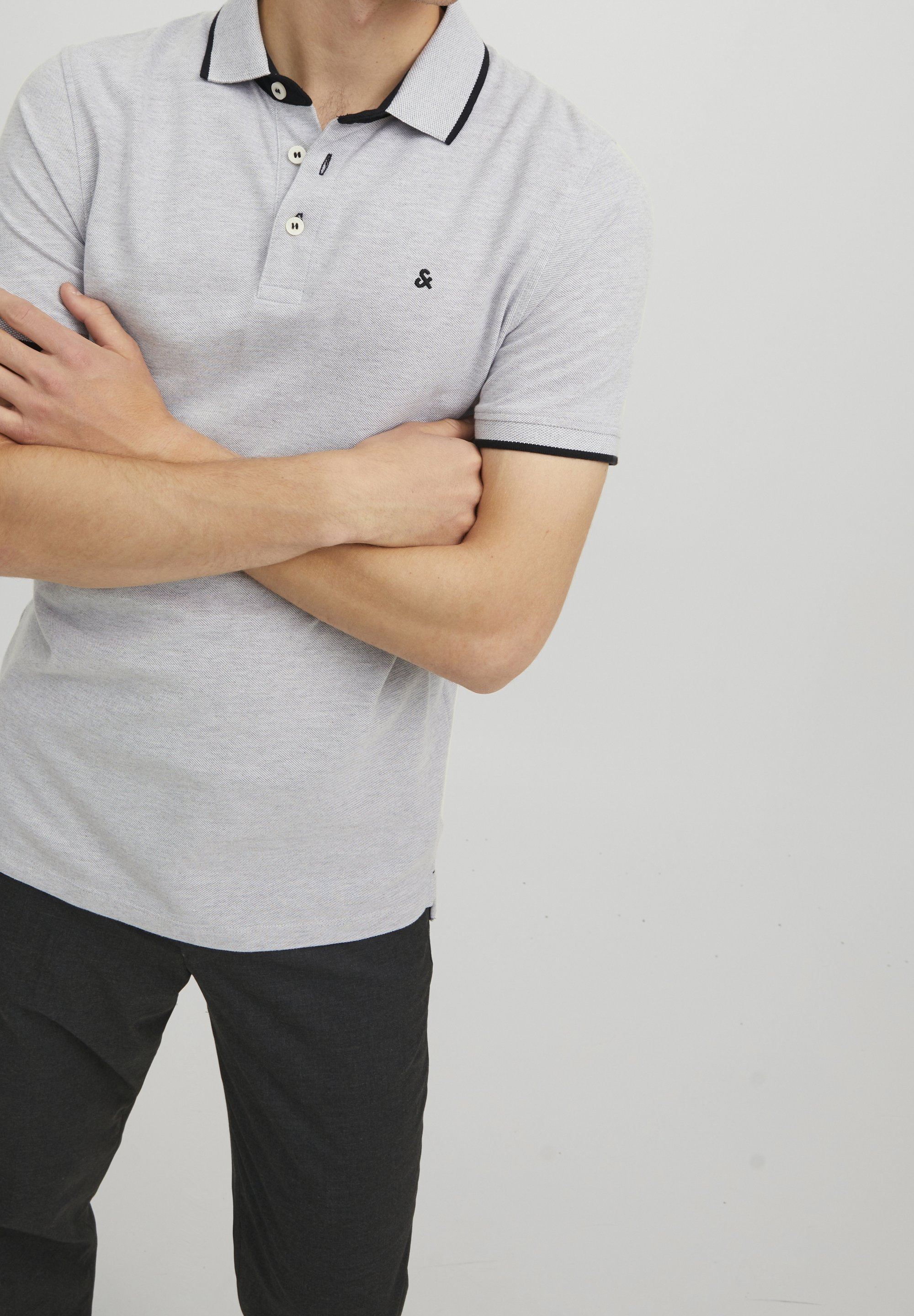 Camisa polo Jack & Jones - cinza claro mesclado