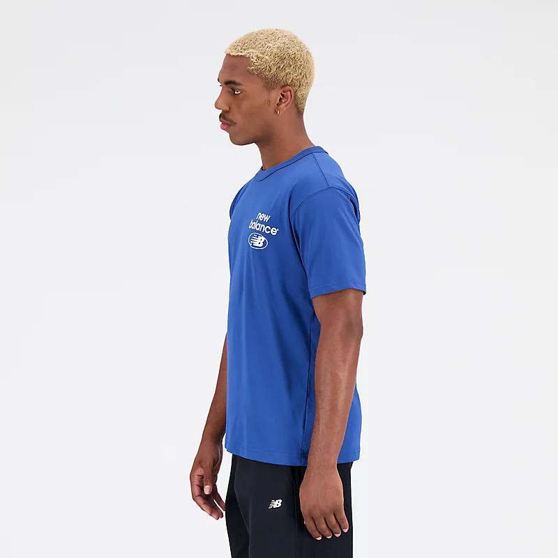 Heren Essentials Reimagined katoenen jersey T-shirt met korte mouwen – Atlantisch blauw