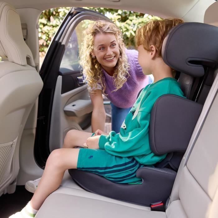 Seggiolino auto BEBECONFORT ROAD FIX i-Size, Gruppo 2/3, Isofix, rialzo, da 3,5 a 10/12 anni, 100-150 cm, 15-36 kg, nero fumé