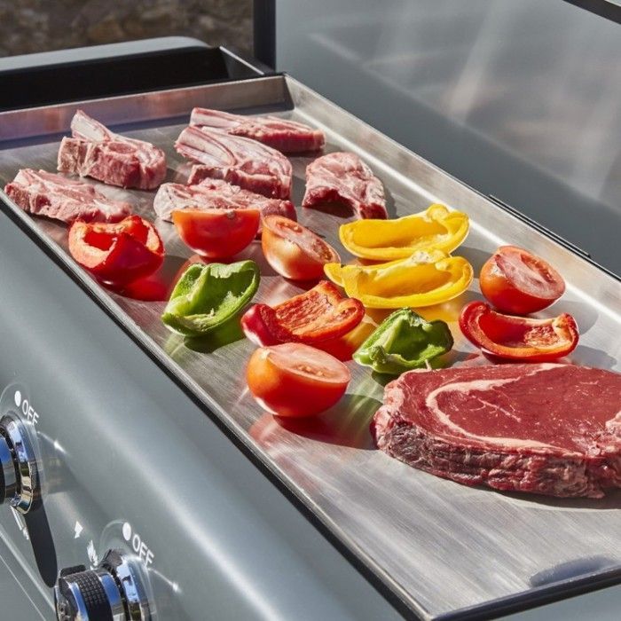 Plancha gaz Lola – BRASERO BY FAVEX – 4 brûleurs 9,6 kW – Plaque inox – 4 zones de cuisson – LONGTIME®