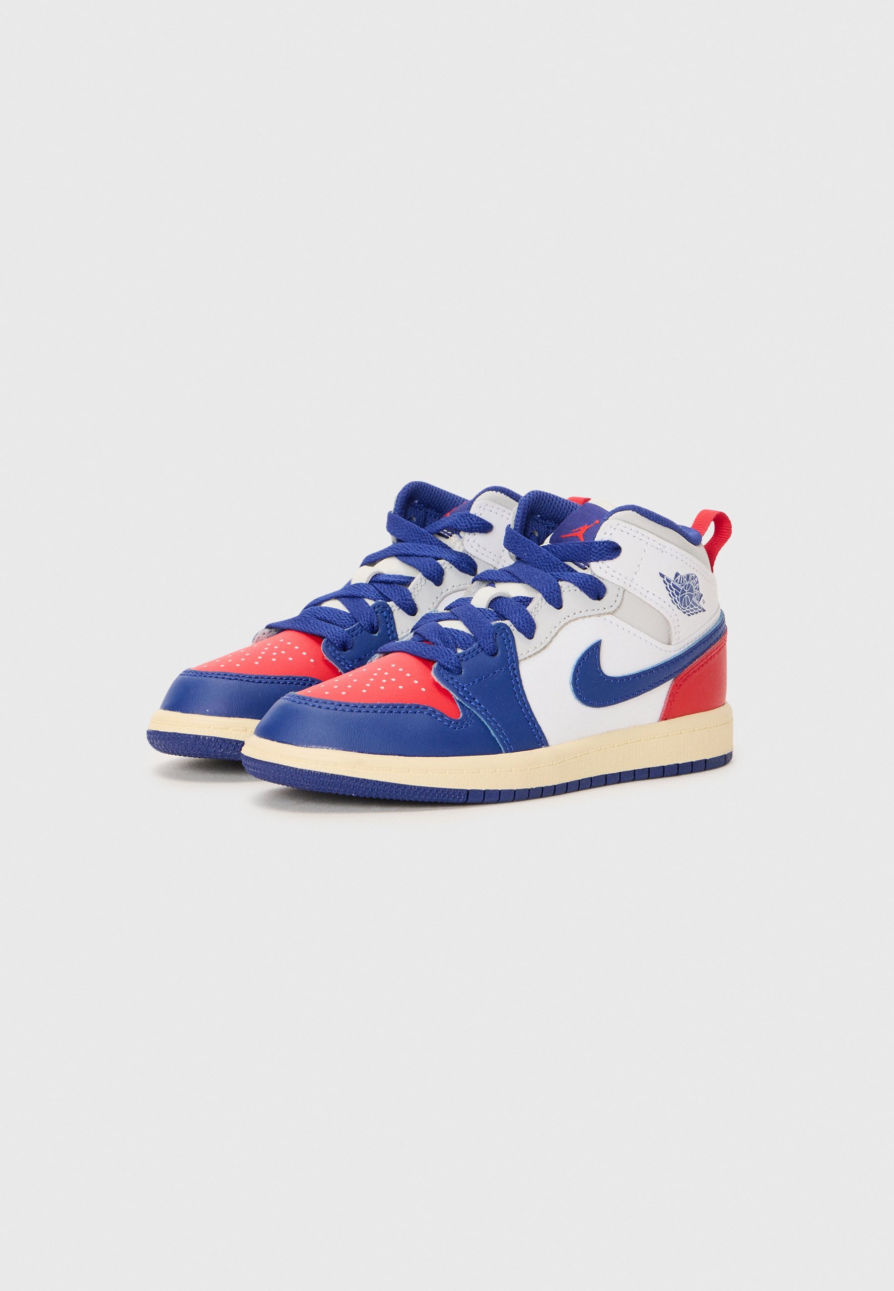 Jordan JORDAN 1 MID UNISEX - Hoge sneakers - wit/donker koningsblauw/universiteitsrood/neutraal grijs/sail