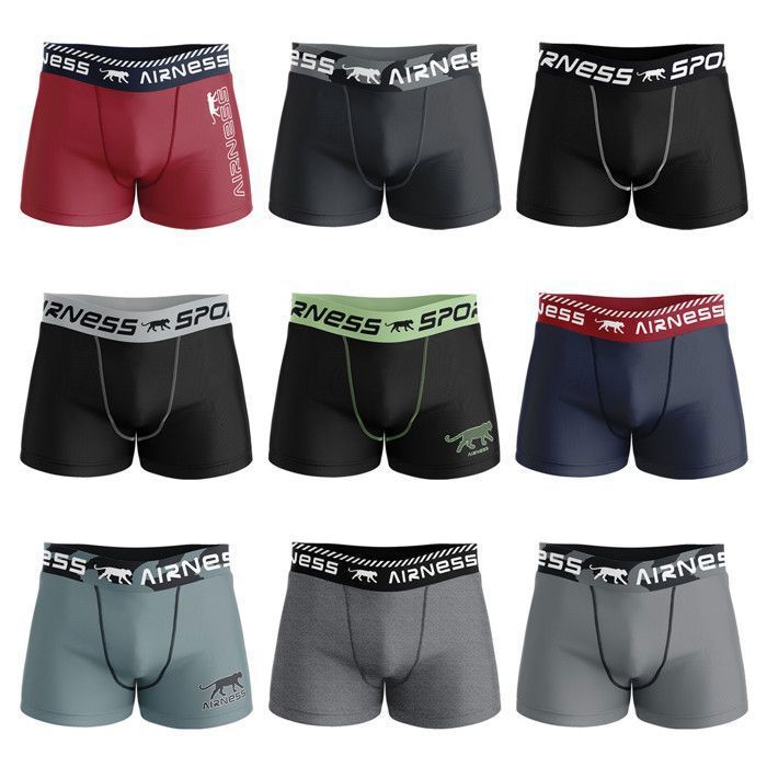 Airness Boxer Homme  Caleçon Homme - Gris  (Lot de 3)
