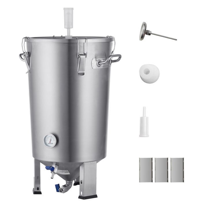 Hervidor de cerveza Duoku de acero inoxidable 304 - 8 galones - Kit para elaborar cerveza en casa con base, tapa y asa.