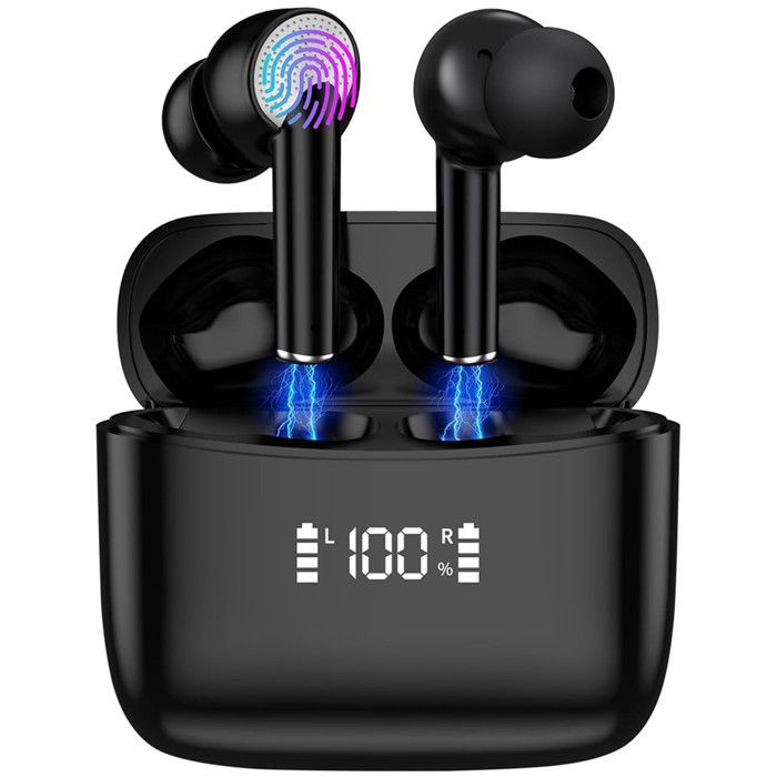 Écouteur Sans Fil  Bluetooth 5.4 ANC et ENC Casque Étanche IPX7 Stéréo 35H d'Autonomie Micro Intégré (Nori)-TOPESCT