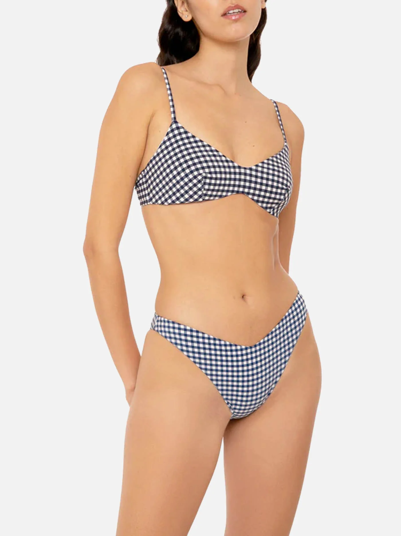 Dames bralette bikini met Vichy-print