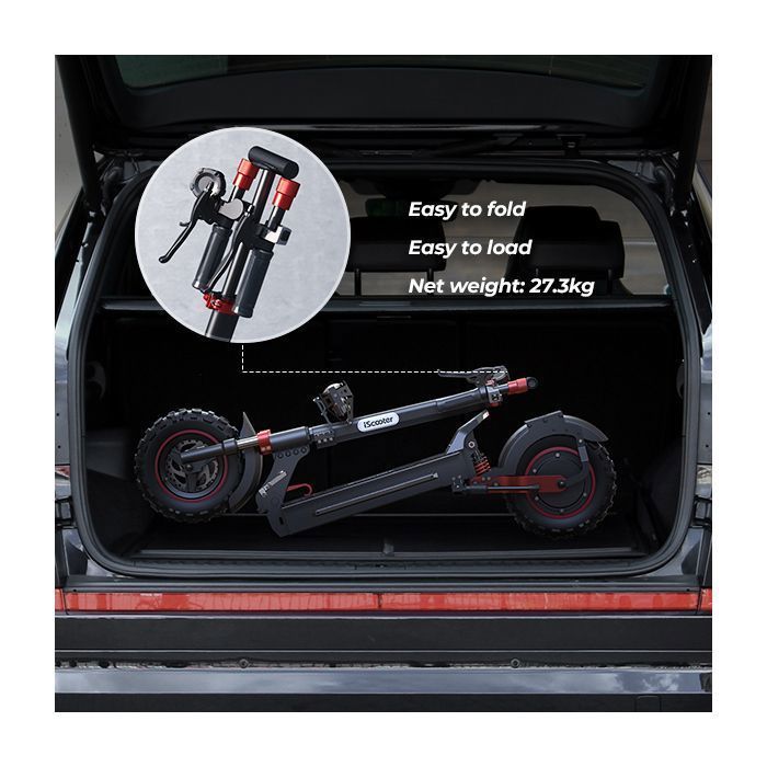 Patinete eléctrico plegable iX5S para adultos, autonomía de 60 km, motor de 1000 W, batería de 15 Ah, neumáticos de 11