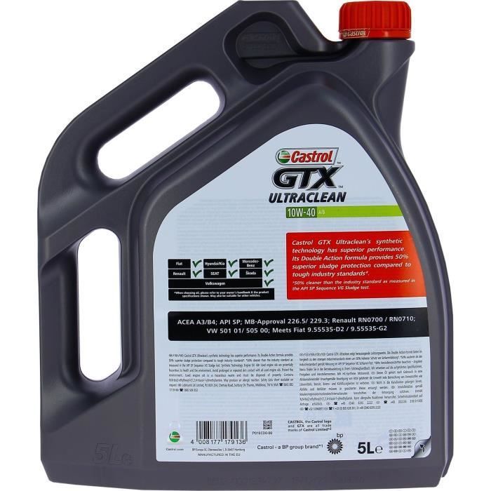 Motorolie - CASTROL - GTX Ultraclean 10W-40 - 5L
