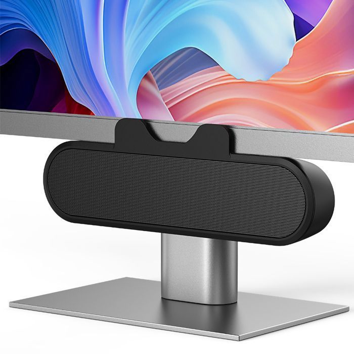 Enceinte PC, USB Haut-Parleur PC pour Moniteur, Mini Barre de Son avec Clipser pour Ordinateur Portable, Mac, Bureau, Plug and Play