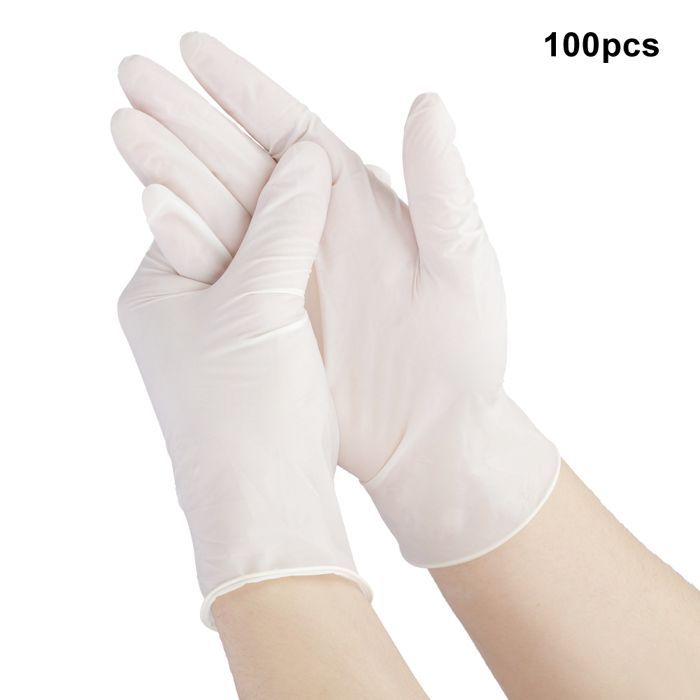 Disposable Latex Gloves, Elastic, 100 Pieces, Household Cleaning, Size M