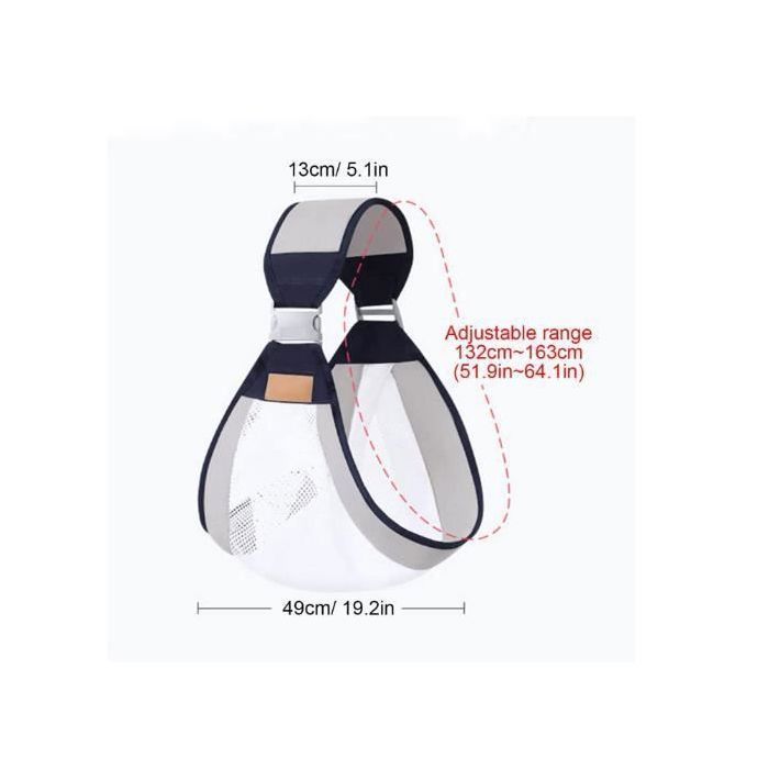 Portabebés transpirable, bandolera ajustable suave y transpirable, portabebés ergonómico apto para bebés de 3,6 a 16 kg, etiqueta gris.