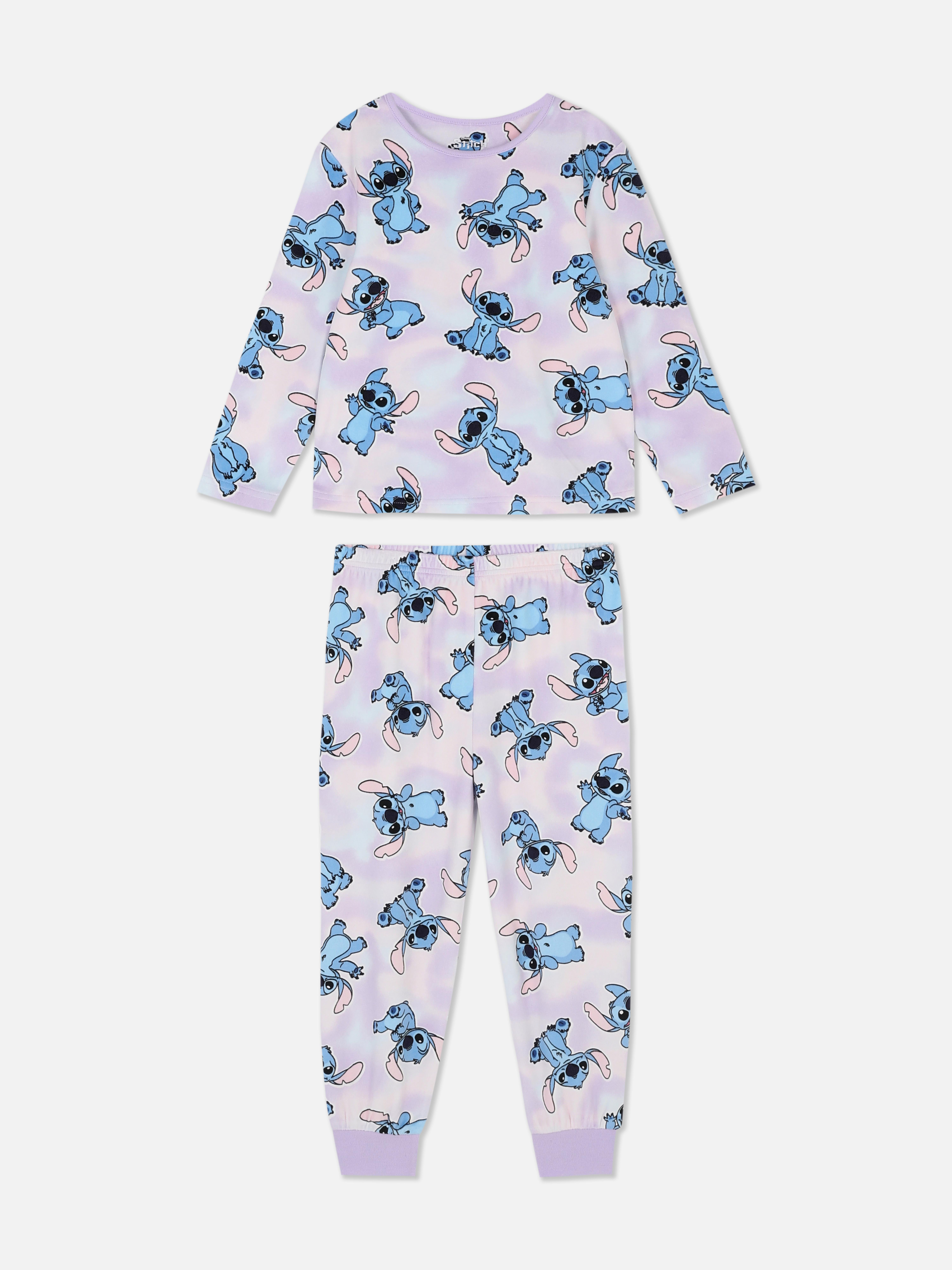 Pijamale lungi călduroase Disney's Stitch Pijamale lungi perfecte pentru un somn confortabil, cu imprimeu integral Disney's Stitch