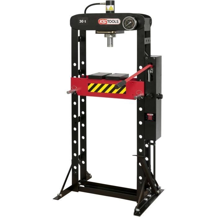 Pressa idraulica da banco da 30 t con pompa a 2 velocità - KS Tools 160.0112 - Pressa da officina