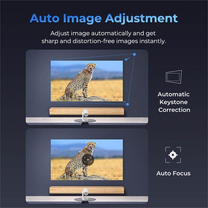 Projecteur ETOE Starfish Plus Android 4K - Google TV Intégré, Correction Automatique, Inclinaison de 140, WiFi 5G et Bluetooth 5.0