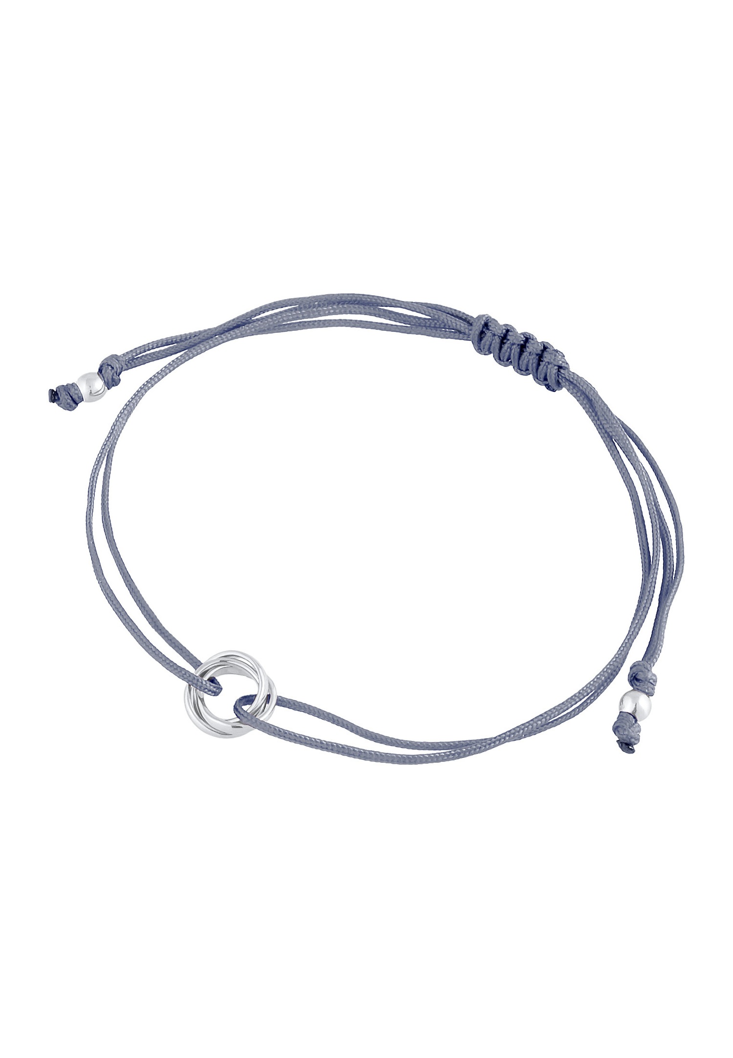 Elli Femmes Cercle Entrelacé Rond avec bracelet textile en Argent Sterling 925