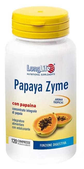 LONG LIFE Verdauungsergänzungsmittel LongLife Papaya Zyme 120 Tabletten Für ein gesundes Darmleben