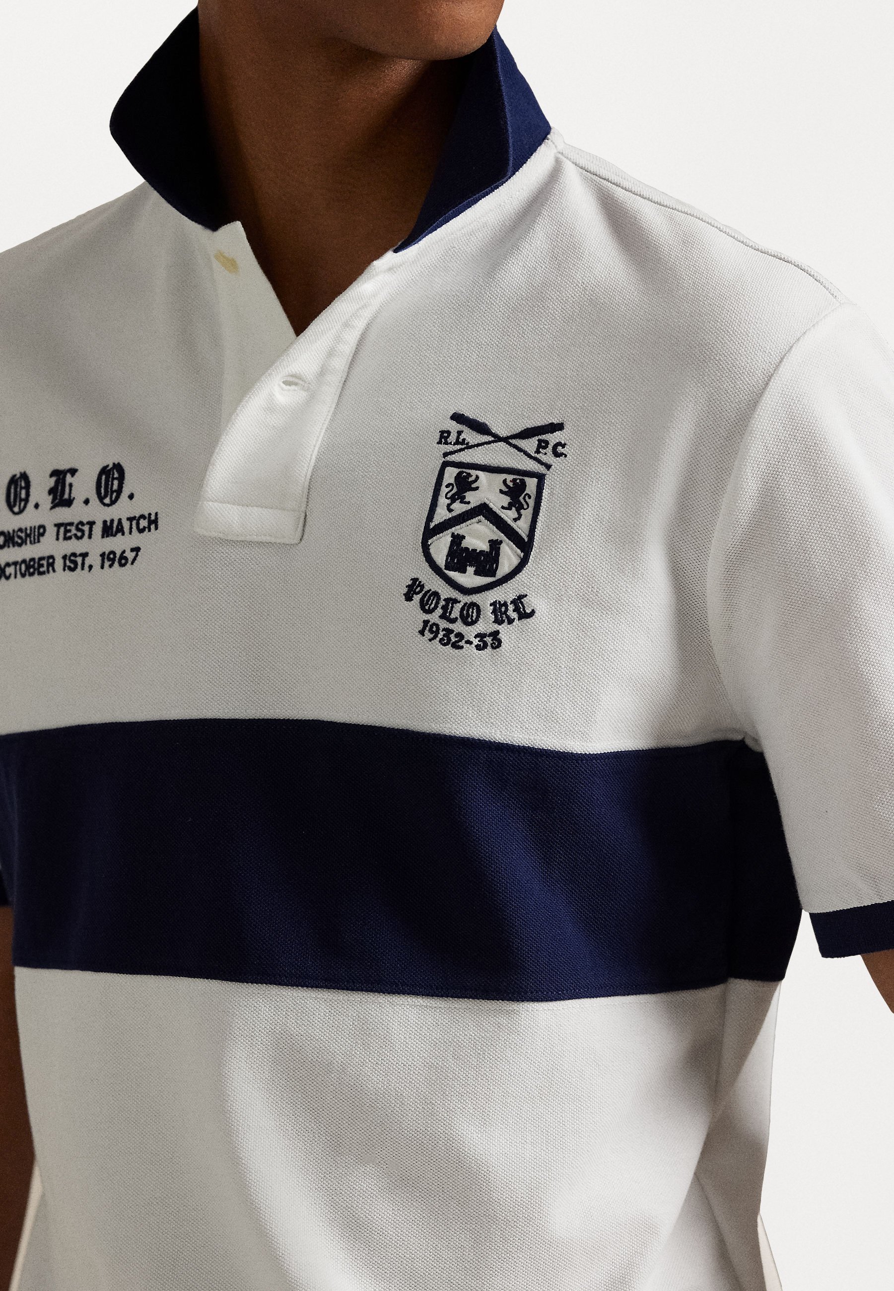 Polo Ralph Lauren CLASSIC FIT GRAPHIC POLO SHIRT - Polo - blanc/bleu marine