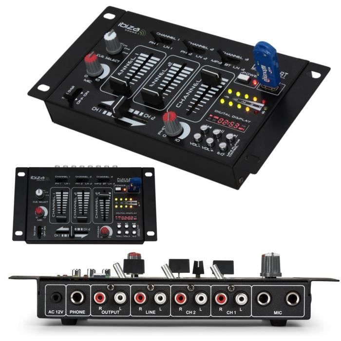 Total Ibiza Sound 2160W PA System Package: 2 x 600W Speakers - 2 x 480W Fan-Assisted Amplifier - Mixer - Cabling - Ideal for Bars and Party Venues