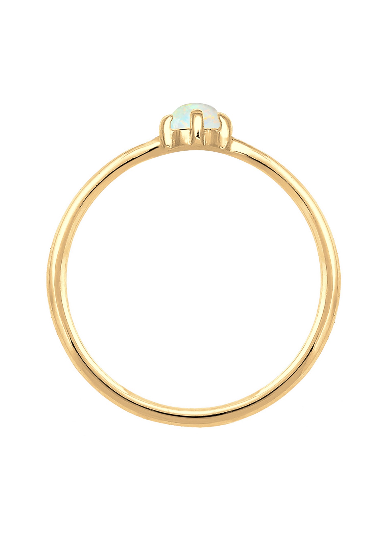Elli Femmes Bande Basique Géo avec Opale Synthétique en Argent Sterling 925