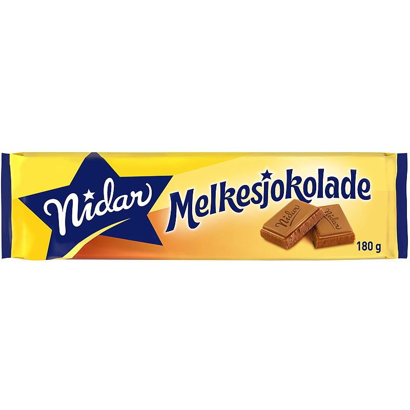 Nidar Mjölkchoklad stor bar 180 g Nidar