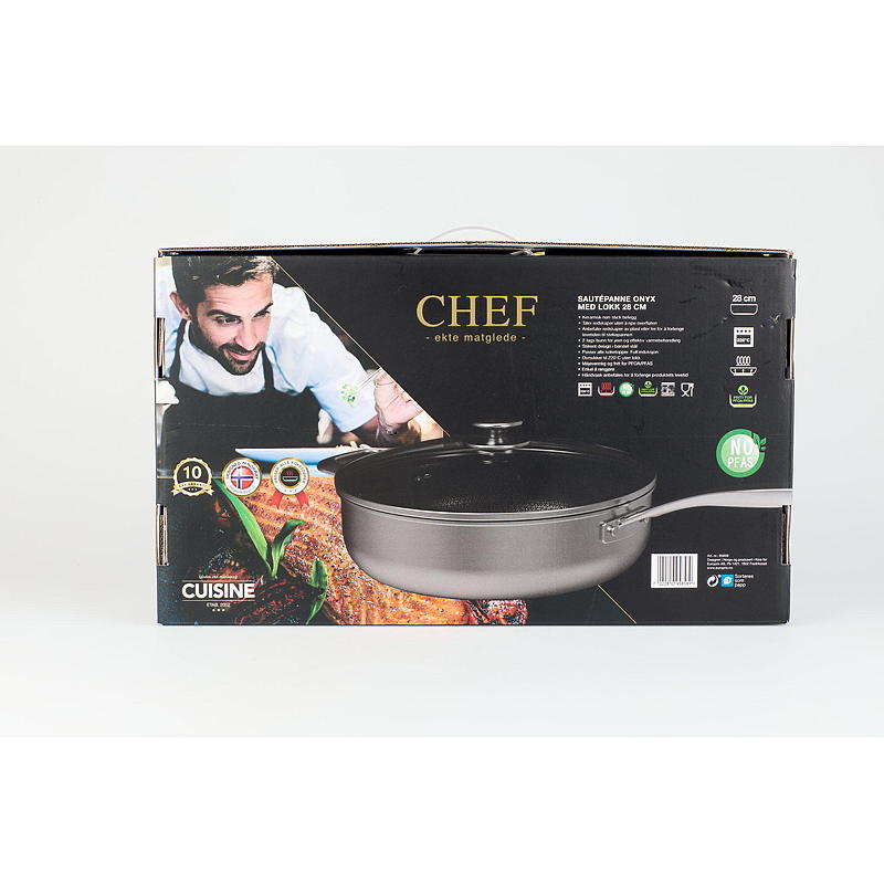 Poêle à sauter Cuisine Chef ø 28 cm avec couvercle, céramique Onyx.