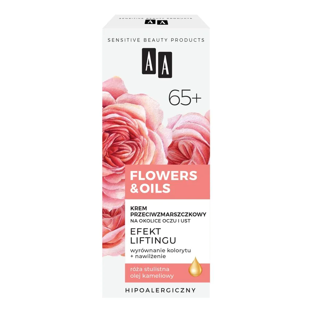 AA Flowers & Oils 65+ Efekt Liftingu Krem Przeciwzmarszczkowy na Okolice oczu i ust