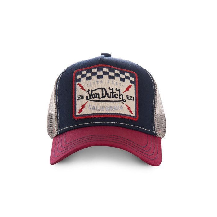 Vondutch Boys' Square Trucker Cap - Trucker Style - Rigid Mesh - Blue | Red | Grey - Rounded Brim