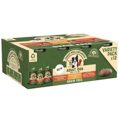 James Wellbeloved Conserves sans céréales pour adultes - Dinde, agneau et poulet en pain