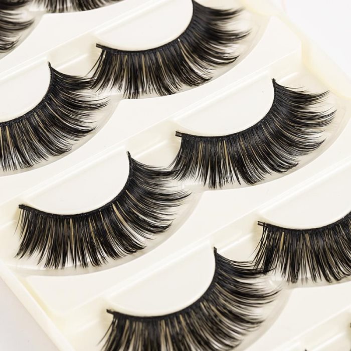 5 pares de pestañas postizas naturales 3D de 1,5 cm, pestañas de visón, pestañas postizas largas y gruesas, herramienta para extensiones de pestañas y maquillaje.