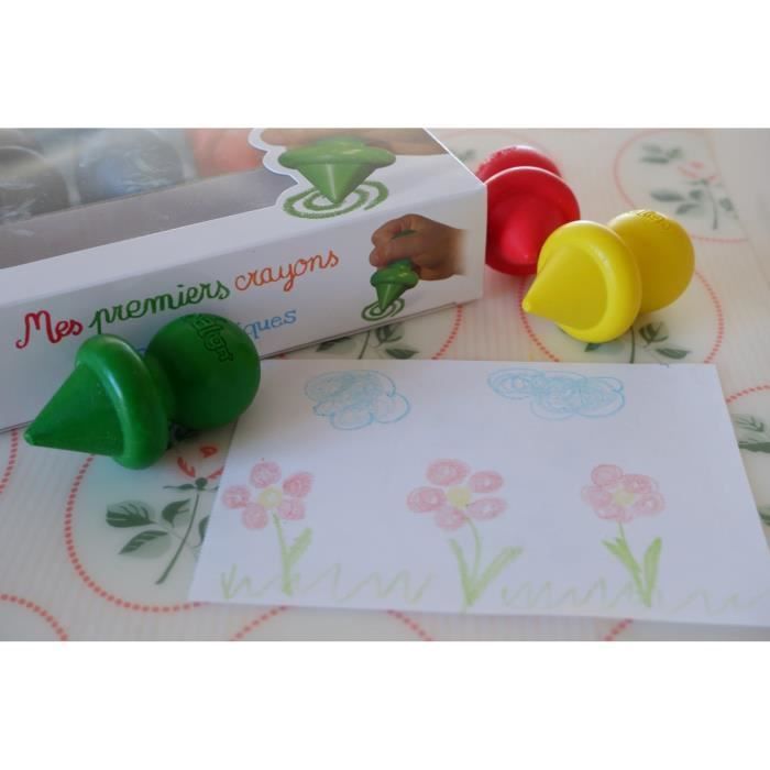 Lápices de cera ergonómicos para niños - CréaLign' - Unisex - A partir de 12 meses - Lavables con agua