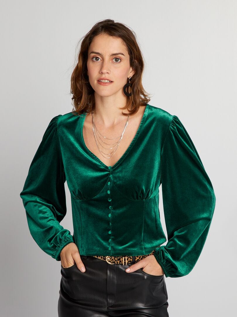 Camiseta de terciopelo - VERDE