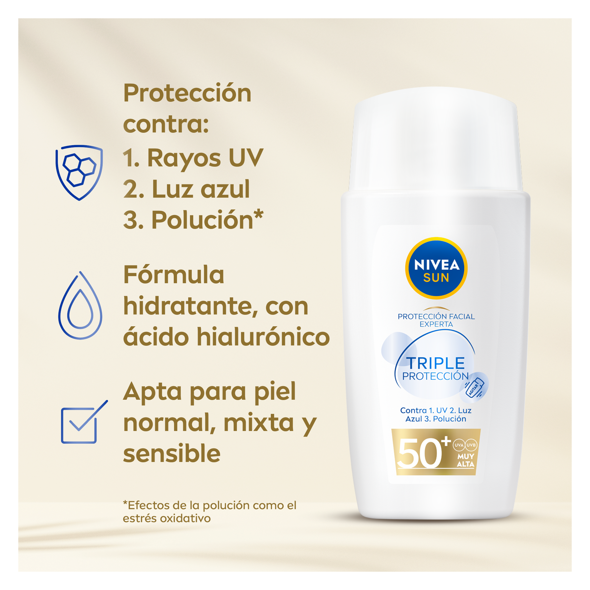 Трострука заштита лица од сунца SPF50 Заштита лица