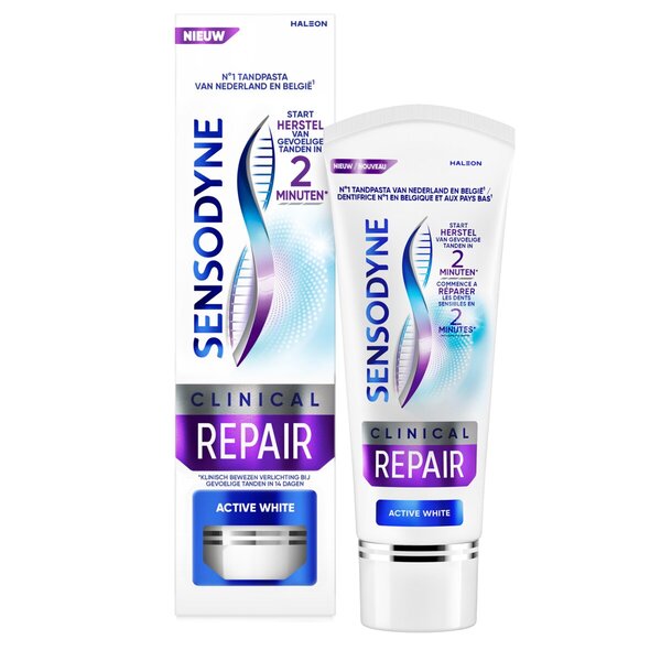 Sensodyne Clinical Repair Active White -hammastahna<br>Lääkinnällinen tarvike - 75 ml