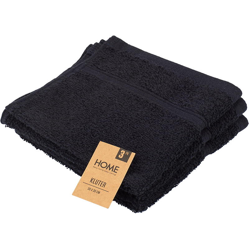 Heminredningsduk Villa 3-pack 30x30 cm svart