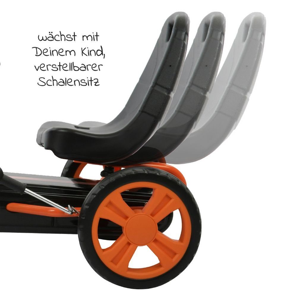 Hauck Speedster trapvoertuig - Oranje, trapkart & trapauto met verstelbare kuipstoel (4-8 jaar)