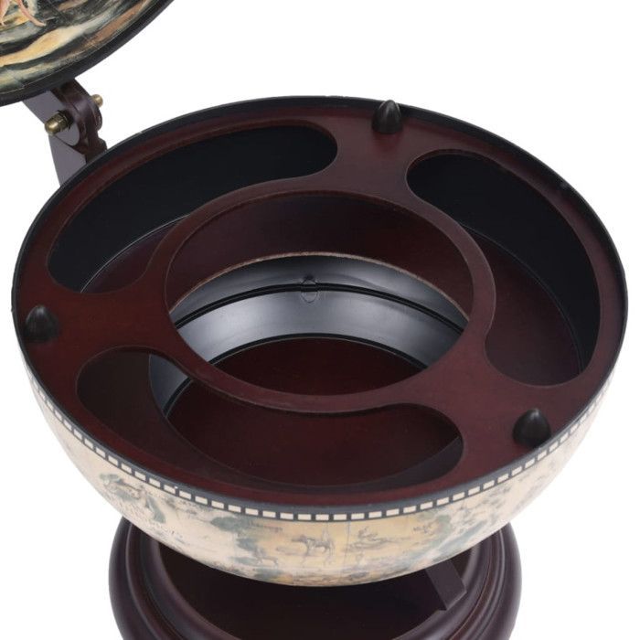 Wine rack - VIDAXL - Table globe - Solid wood - White and brown - 38x33x48 cm